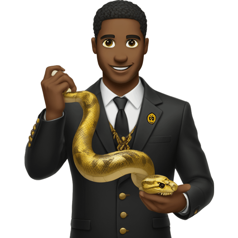 A alpha phi alpha man with a snake hand emoji