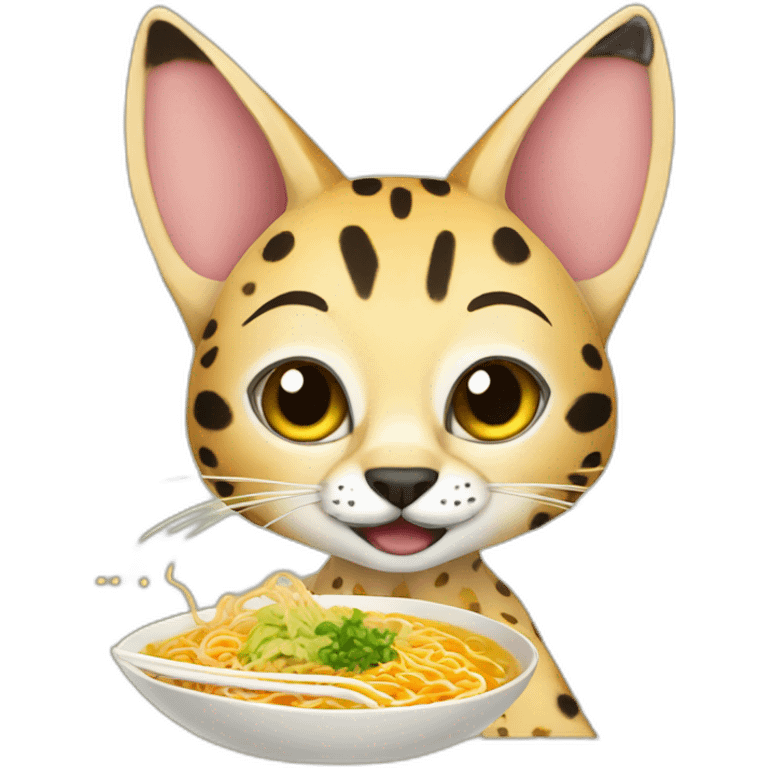 serval eating ramen emoji