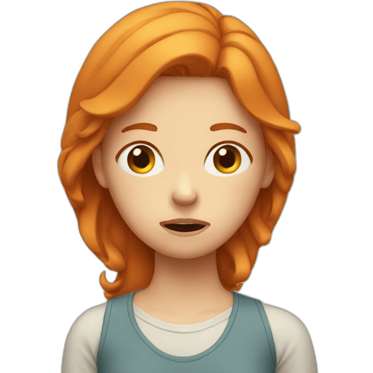 Ginger girl stressed emoji