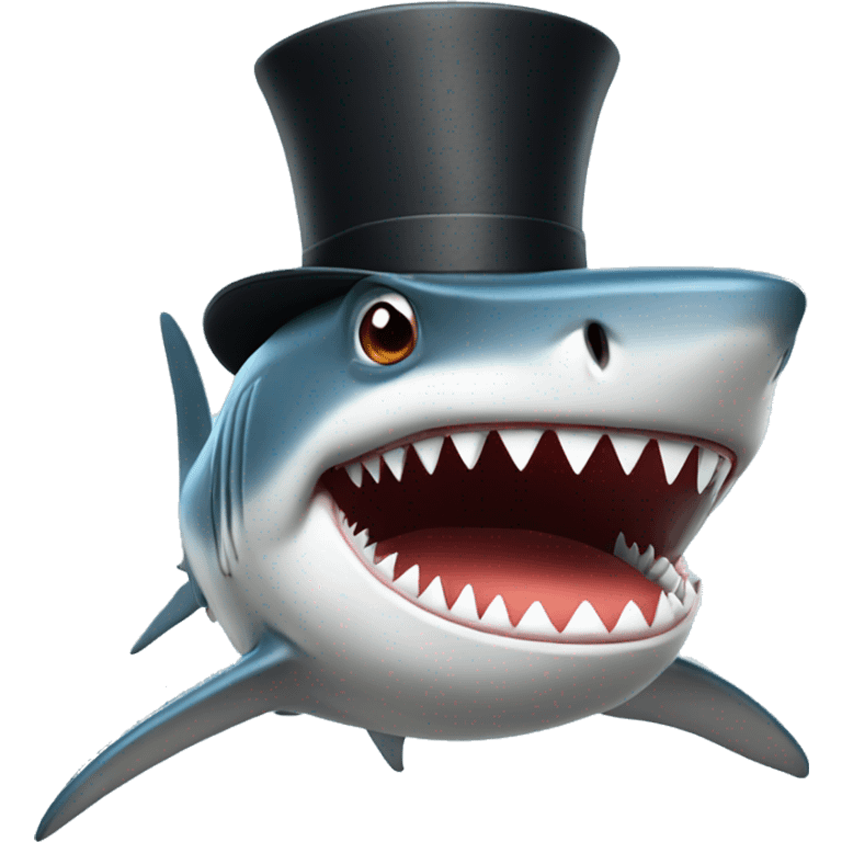 shark with tophat emoji