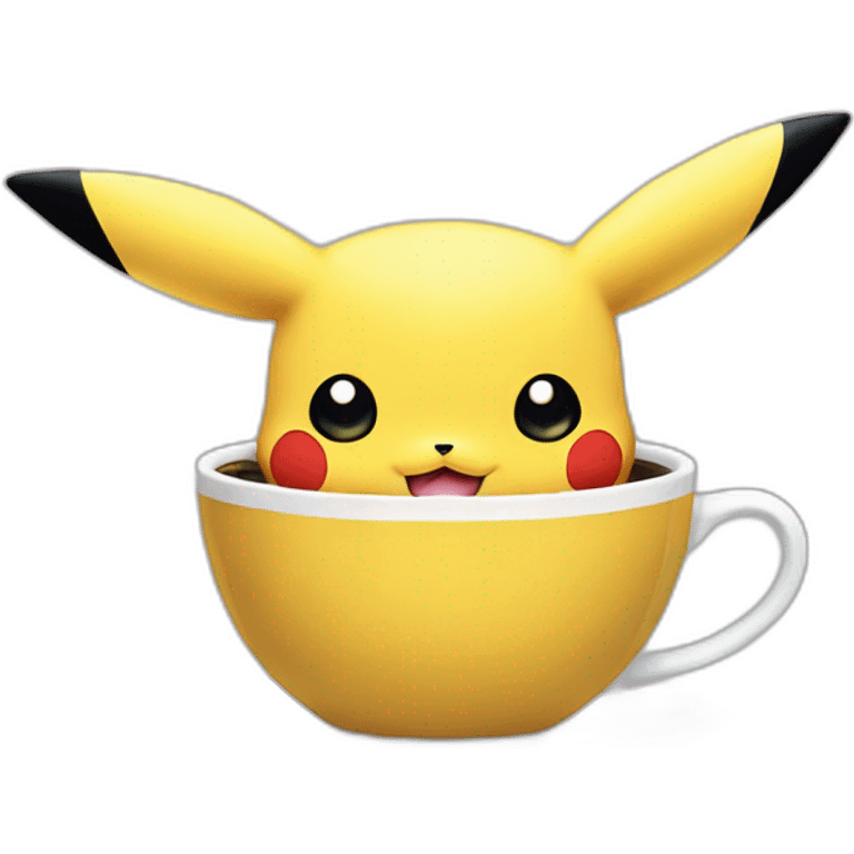 Pikachu buvant un Bublé tea emoji