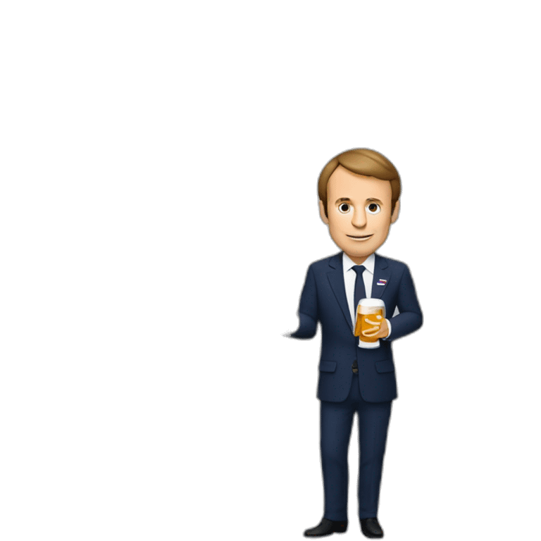 Macron qui boit une bière emoji