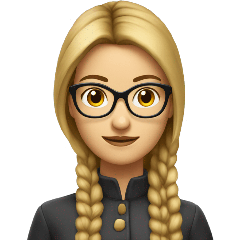 Femme jeune cheveux châtain lisse long lunette emoji