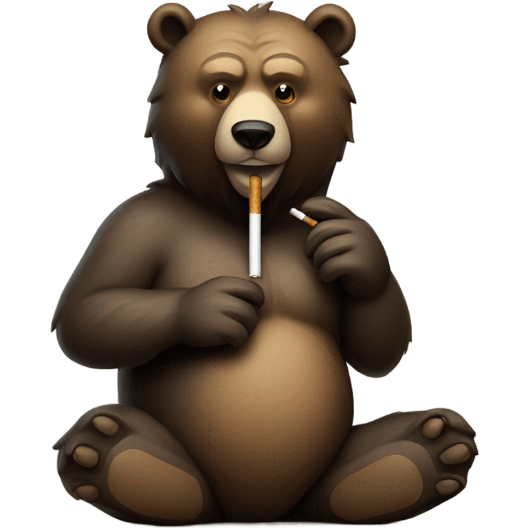 bear smoking cigarette emoji