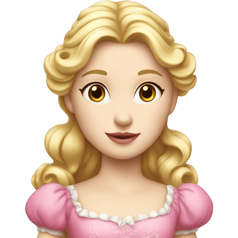 Blonde princess of the porcelain with pink dress emoji