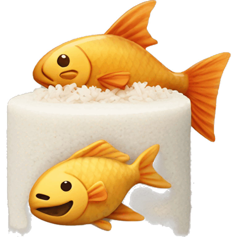 Fish and a rice cake  emoji