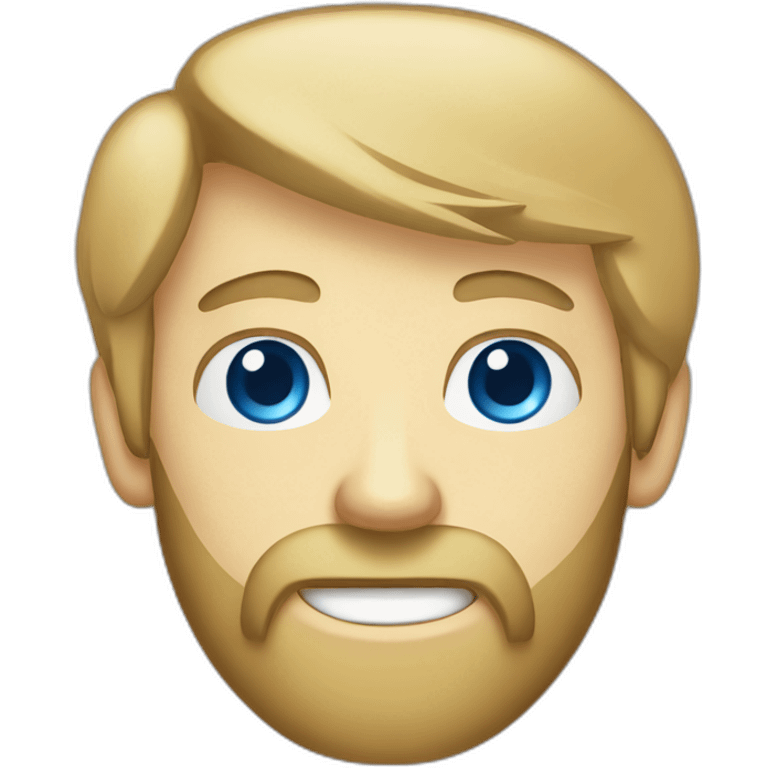 Blond bearded blue eyes and a computer in a box emoji