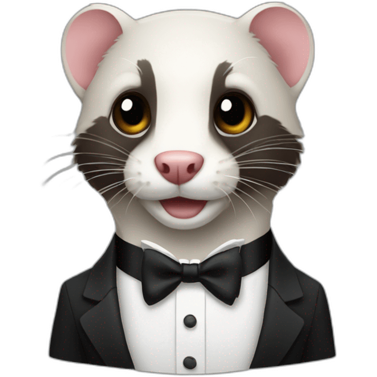 A ferret in a tuxedo emoji