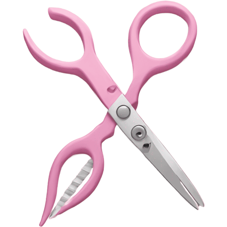 two light pink scissors cutting each other emoji