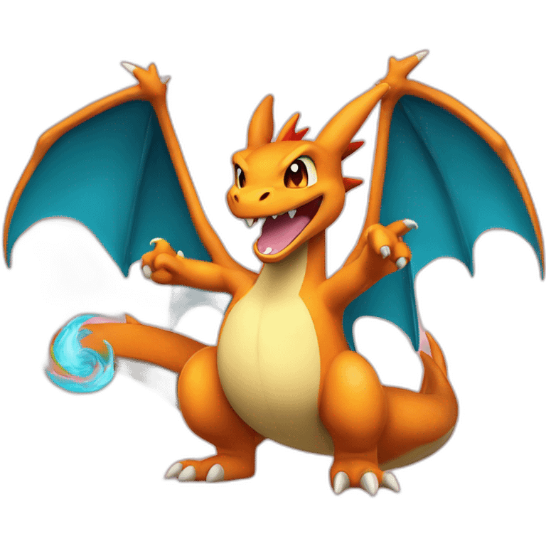 charizard with happy face emoji