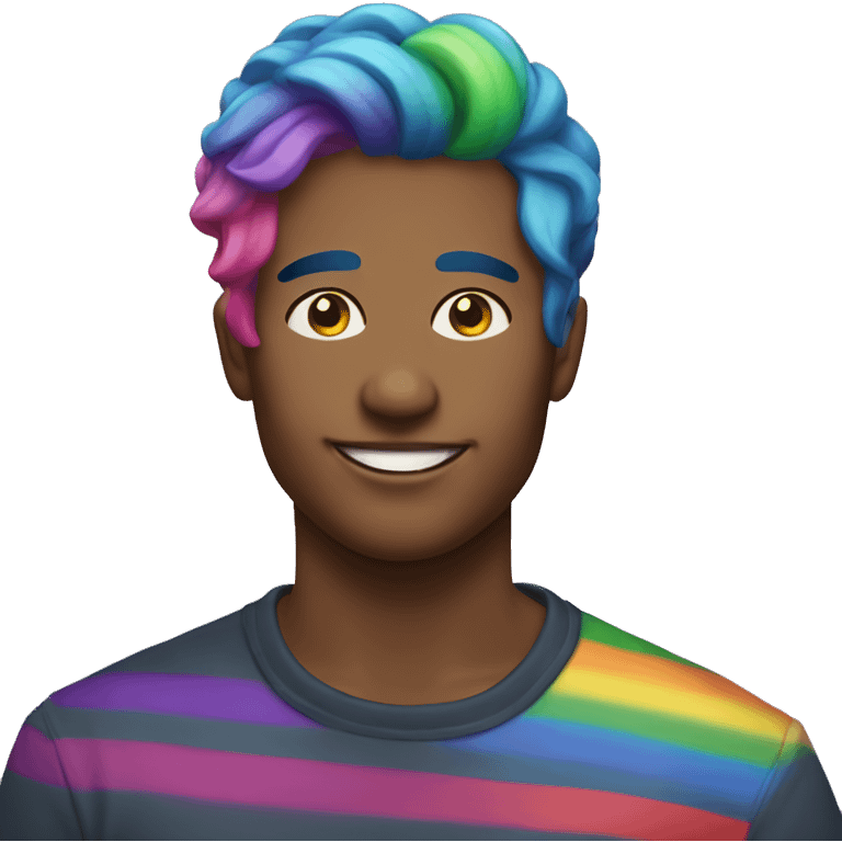 Individual Gay man with rainbow hair headshot emoji