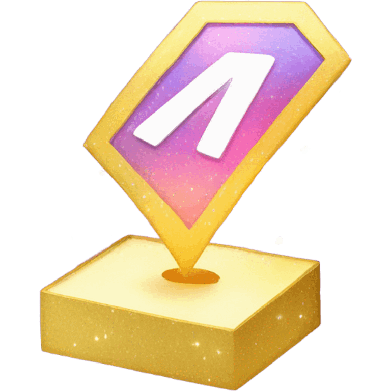 A play button with sparkles around it, emoji