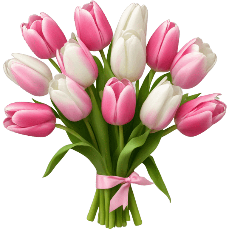 pinkish White tulip bouquet  emoji