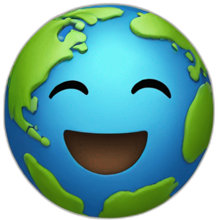 Smiling earth emoji