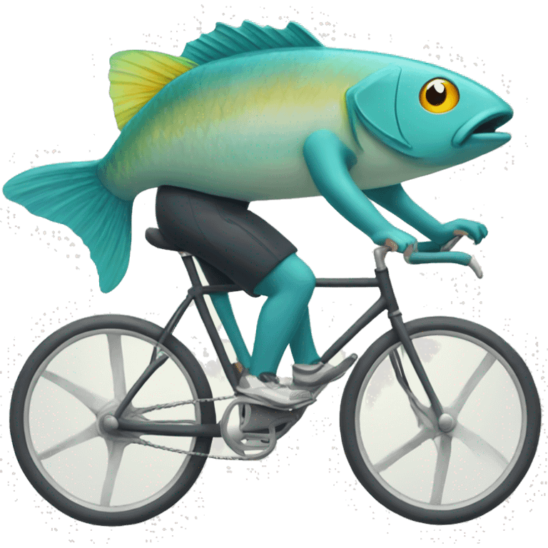 Fish riding bike  emoji