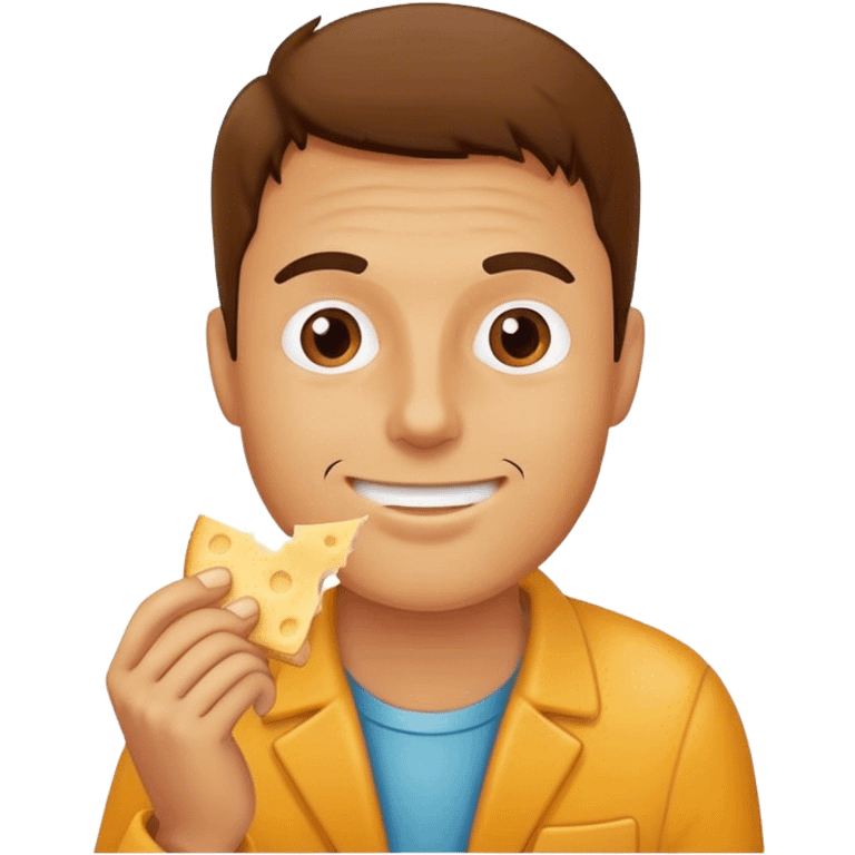 Man eating cheese and crackers emoji