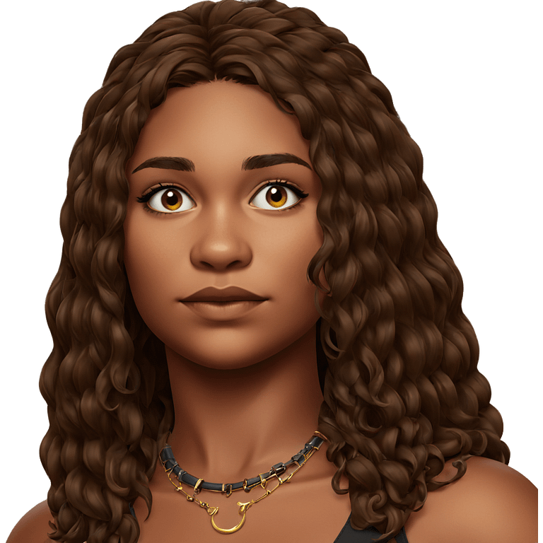 dark-skinned girl portrait focus emoji