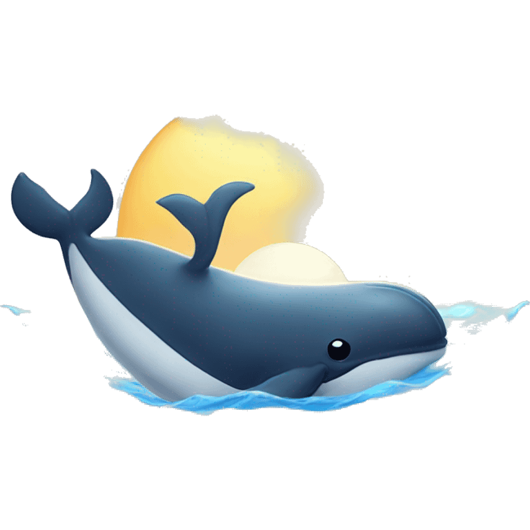 A whale just waking up, with sun  emoji