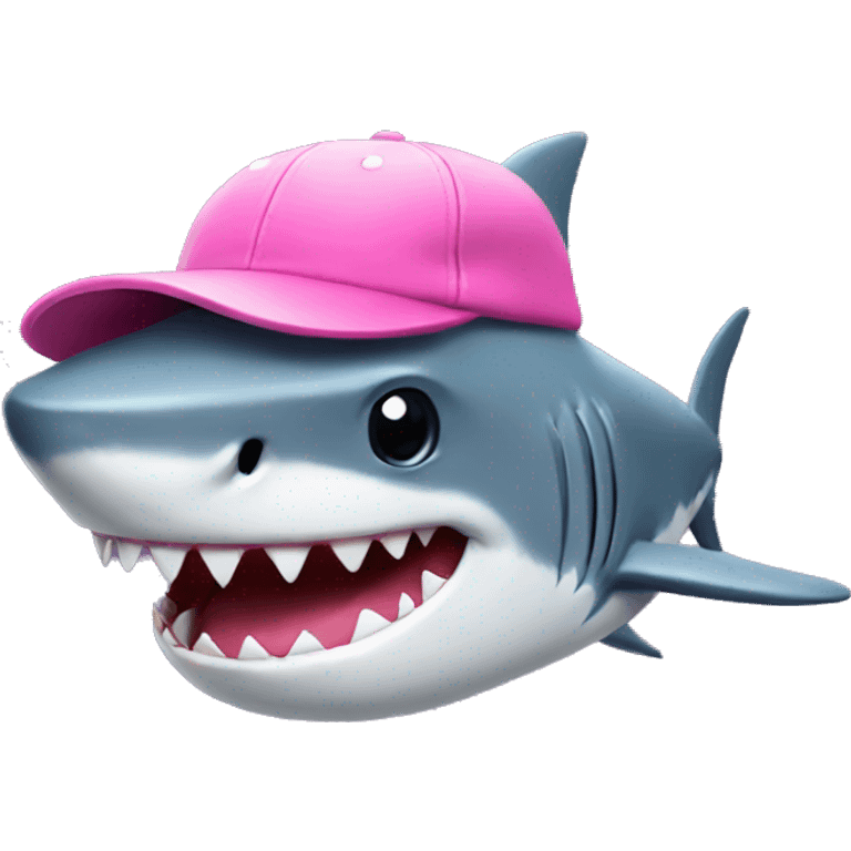 Shark with a top pink hat emoji