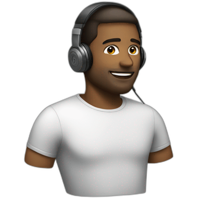 Man with headphones  emoji