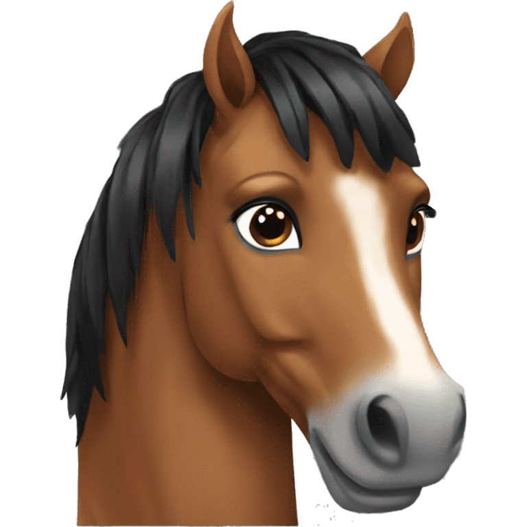 brown horse with black mane emoji