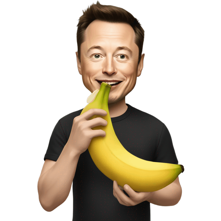 Elon musk eating banana emoji