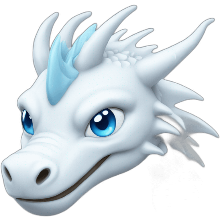 White Dragon with a Blue eyes emoji