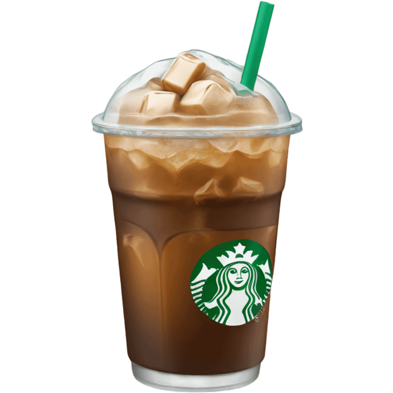 Starbuck ice coffee with ice cubes emoji