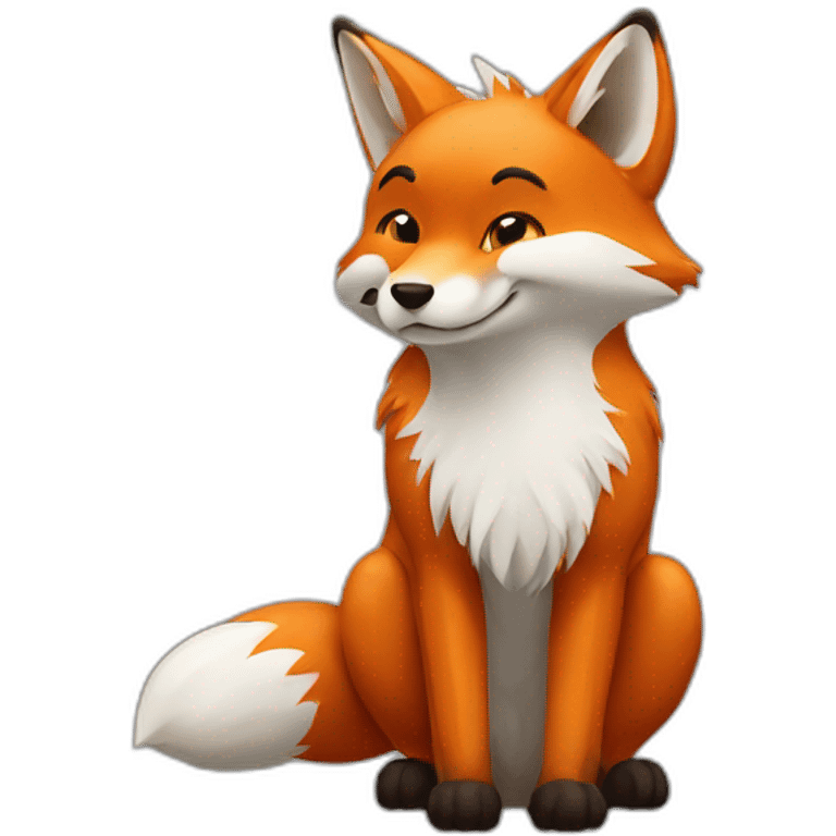 Fox stretching his paw forward emoji