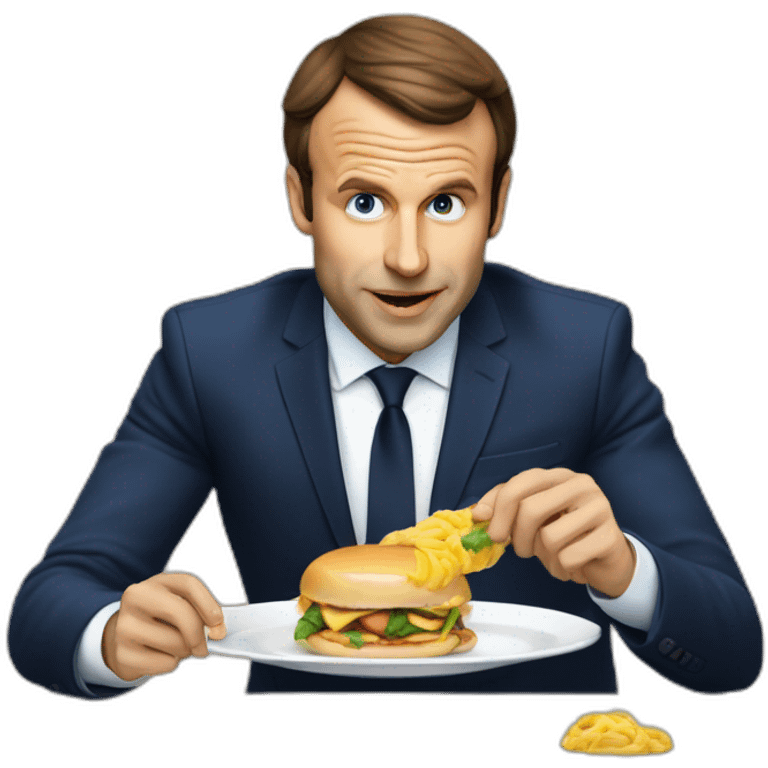 Macron qui mange du cordon bleu emoji