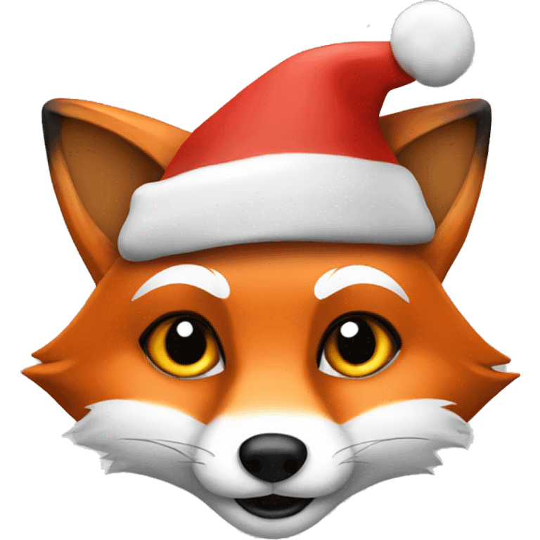 Fox whit a christmas hat  emoji