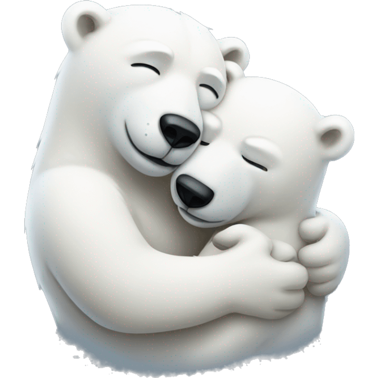 Polar bears hugging emoji