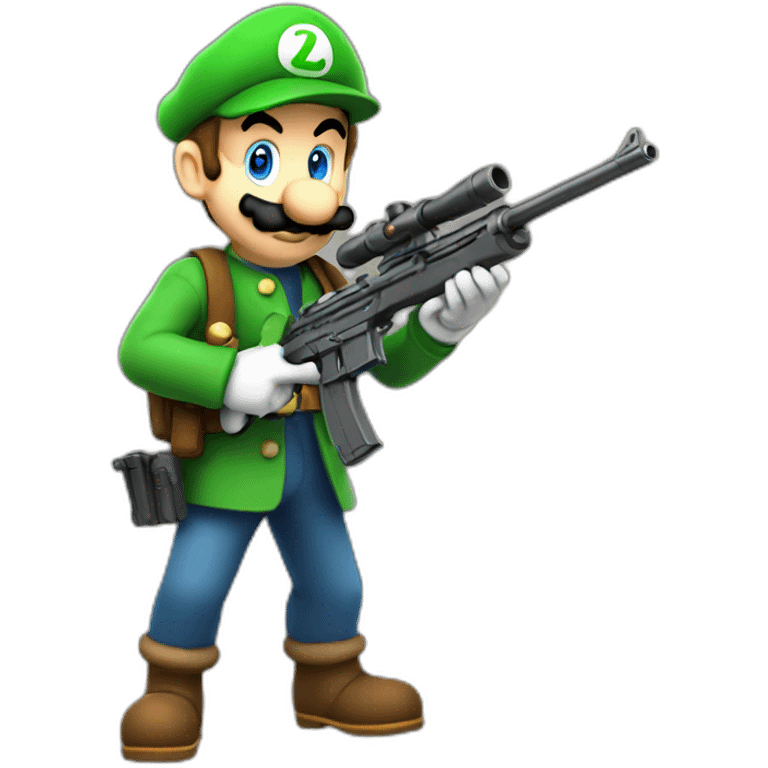 Luigi with rifle emoji