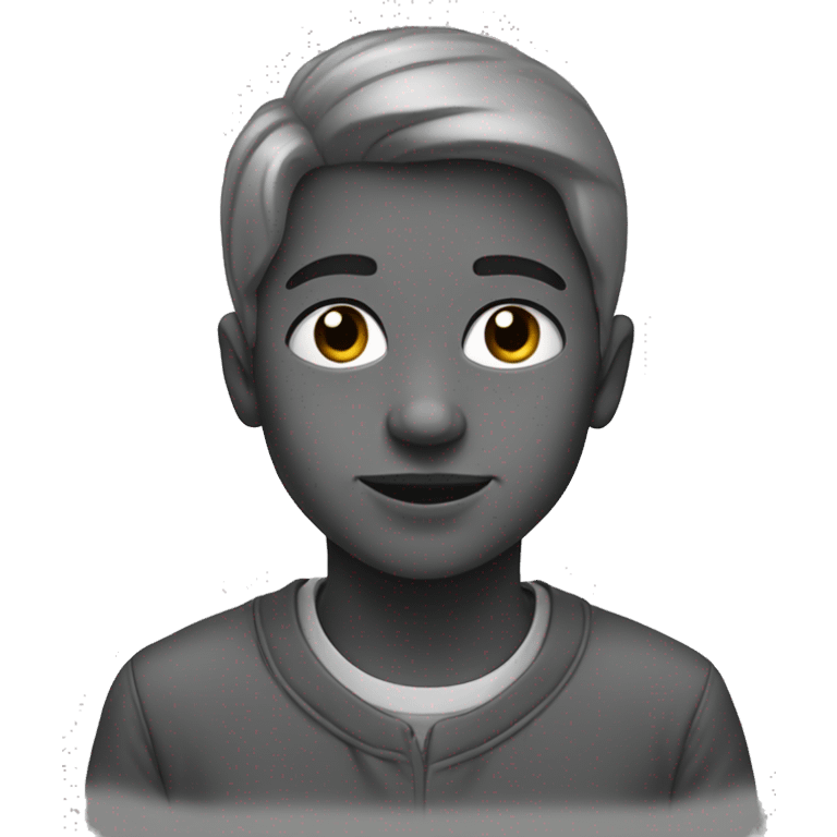 greyscale portrait of a boy emoji