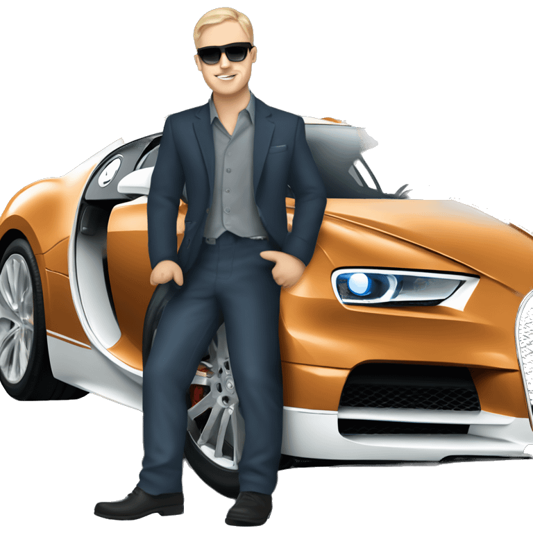 Andrew tate in Bugatti  emoji