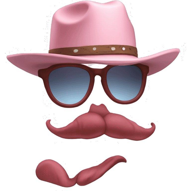 Rose colored glasses with cowboy hat  emoji