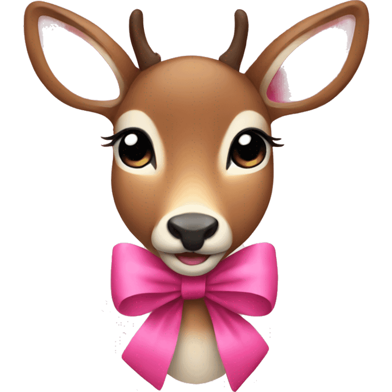 cute deer with a pink bow emoji