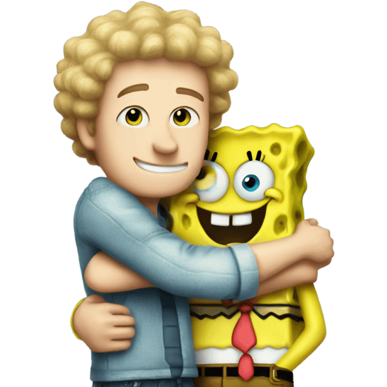 ethan slater hugging spongebob emoji