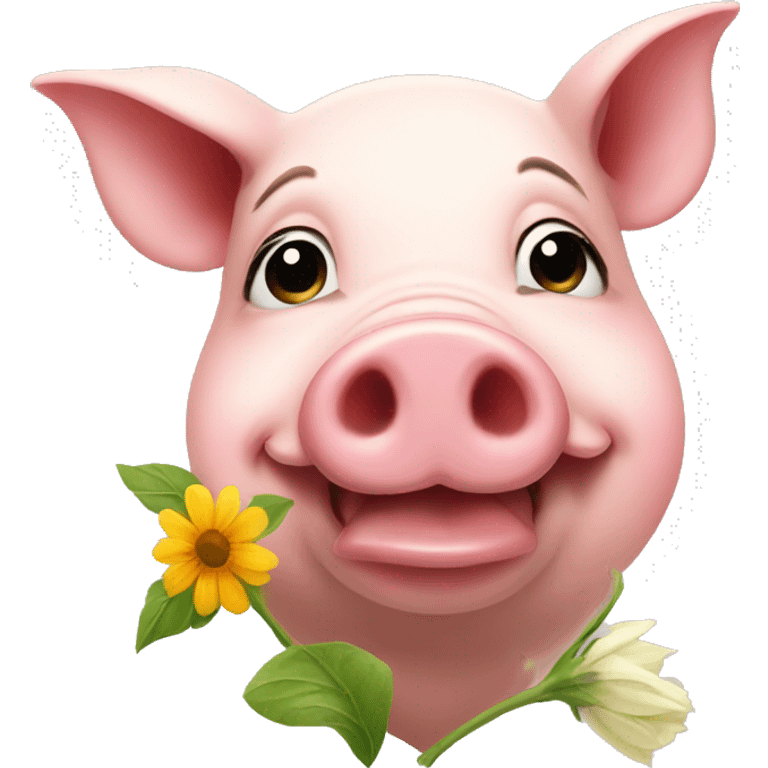 Pig with Flower emoji