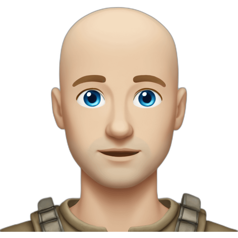 bald pretty brave slavic blue-eyed guy emoji