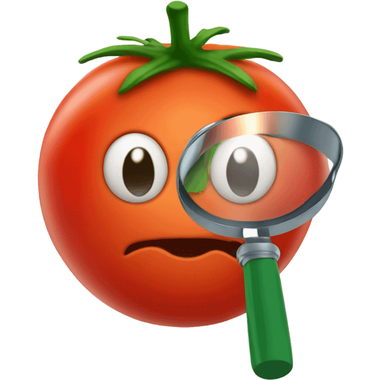 tomato holding magnifying glass emoji