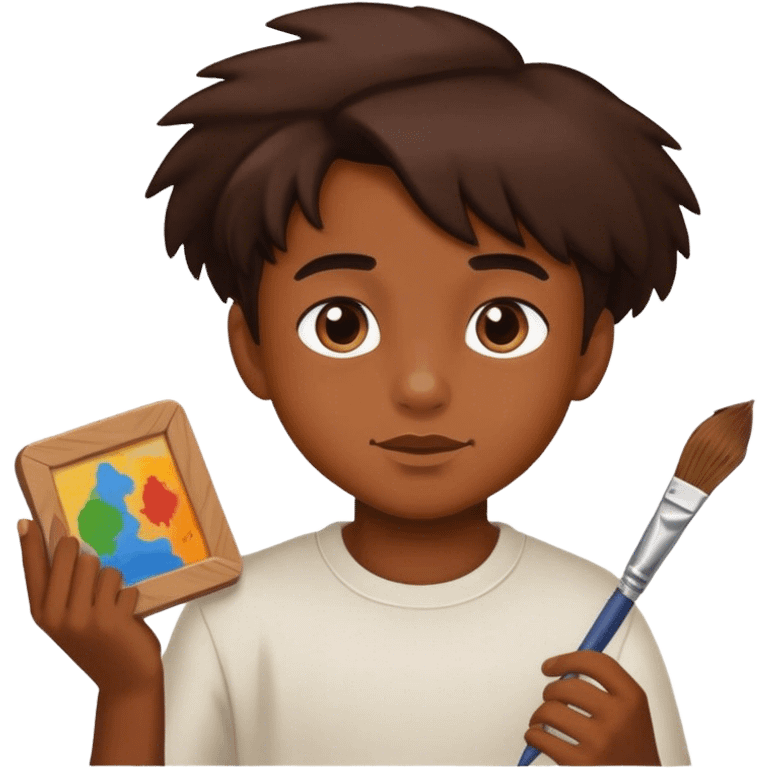 boy painting emoji