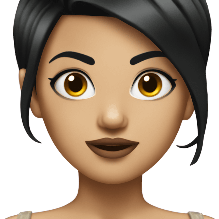 A fierce female with short black hair and tattoos wearing a corset  emoji