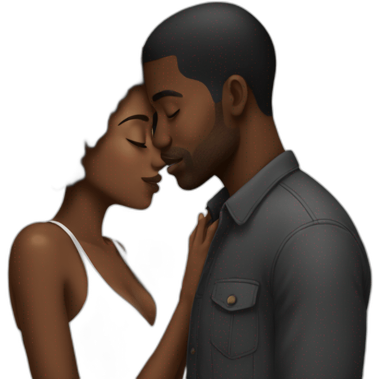 Black guys kissing emoji