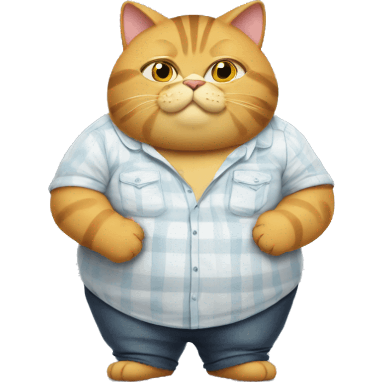 fat cat with shirt that says "best dad" emoji