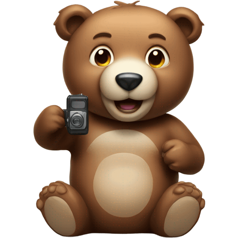 Cute Bear taking flash photo  emoji