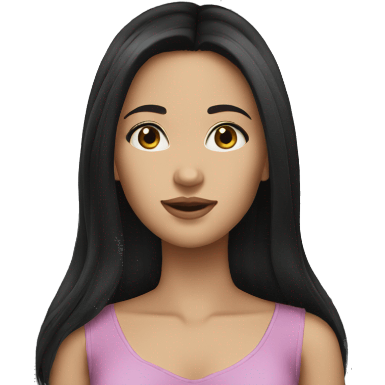 brunette girl long black hair emoji