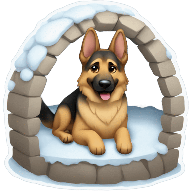 German shepehrd in an egloo emoji