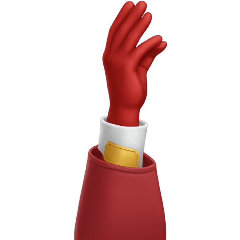 Prayer hands wearing red gloves emoji