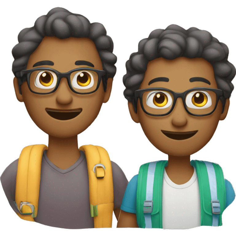 Two men's (couple) - one with eyeglasses having fun on vacation emoji